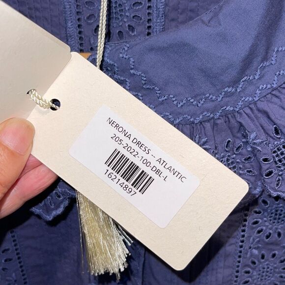 Doen Nerona Shirt Dress Atlantic Blue Edwardian Victorian Romantic Large NWT - Picture 8 of 13